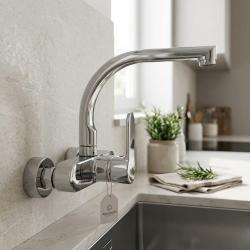 modern-chrome-kitchen-faucet-wall-mounted